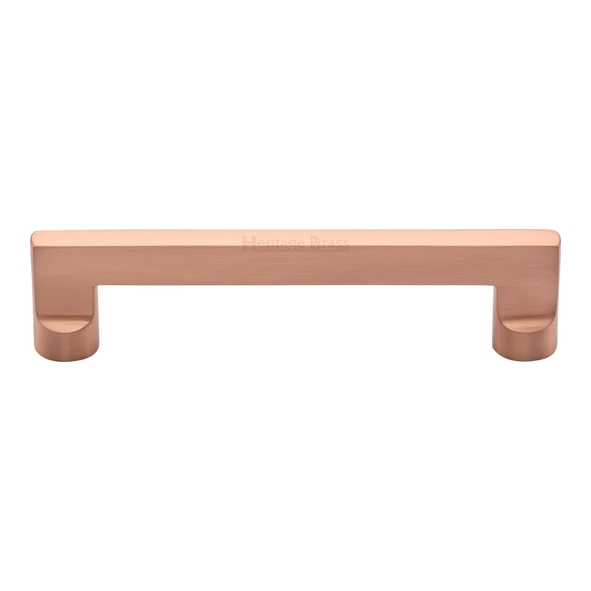C0345 128-SRG • 128 x 147 x 35mm • Satin Rose Gold • Heritage Brass Trident Cabinet Pull Handle